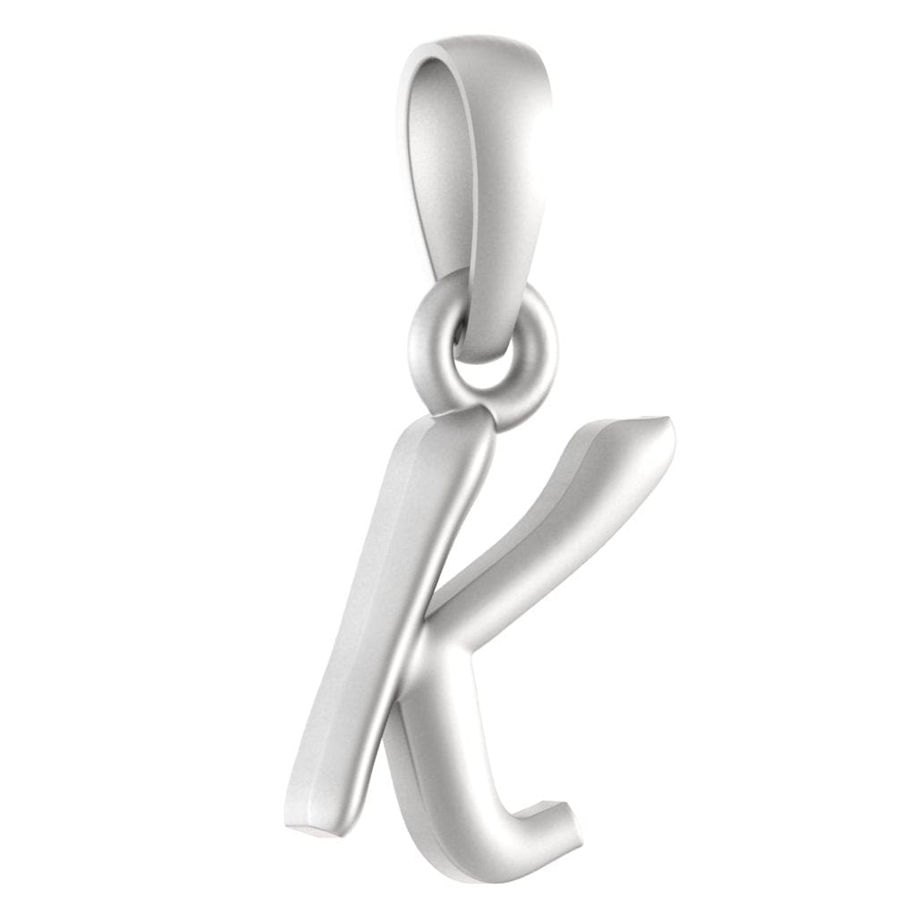 Alphabet K Chain Pendant for Men 22 Inches Box Chain by Akshat Sapphire 92.5 Silver MPSB8011_K