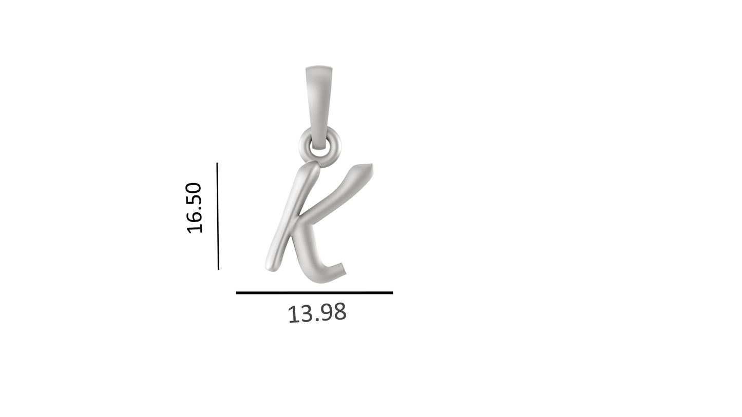 Alphabet K Chain Pendant for Men 22 Inches Box Chain by Akshat Sapphire 92.5 Silver MPSB8011_K