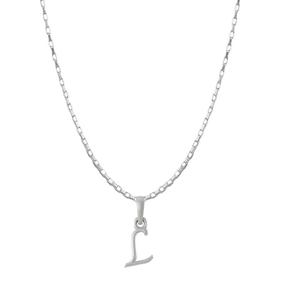 Sterling Silver (92.5% purity) precious Name alphabet chain pendant (Pendnat with Box chain- 22 Inches) pure silver designer alphabet chain locket