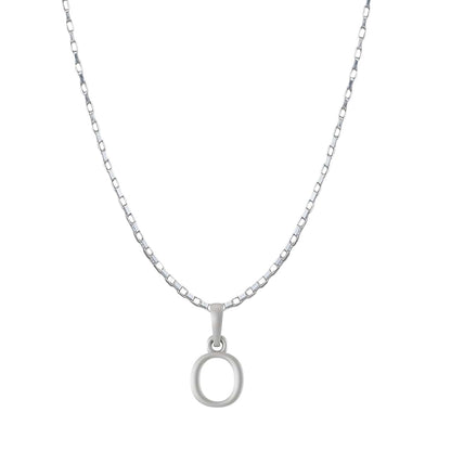 Alphabet O Chain Pendant for Men 22 Inches Box Chain by Akshat Sapphire 92.5 Silver MPSB8015_O