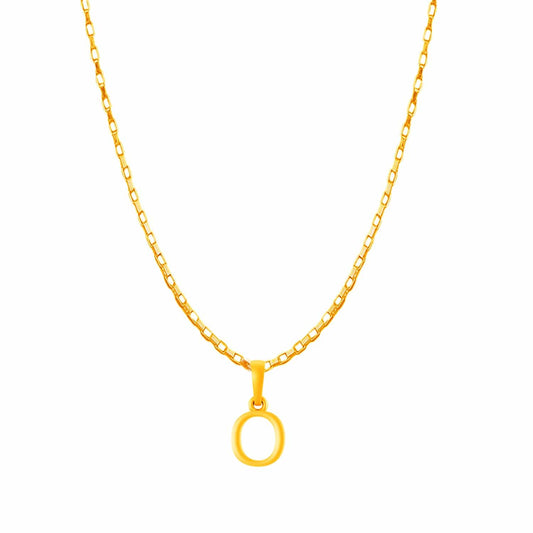 22KT Gold Plated Pure Silver (92.5% purity) precious Name alphabet chain pendant (Locket with Box chain- 22 Inches)