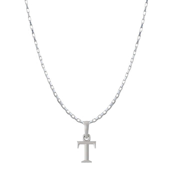 Akshat Sapphire Sterling Silver (92.5% purity) precious Name alphabet chain pendant (Pendnat with Box chain- 22 Inches) pure silver designer alphabet chain locket
