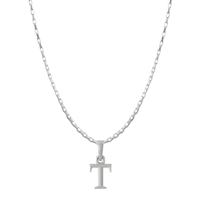 Sterling Silver (92.5% purity) precious Name alphabet chain pendant (Pendnat with Box chain- 22 Inches) pure silver designer alphabet chain locket