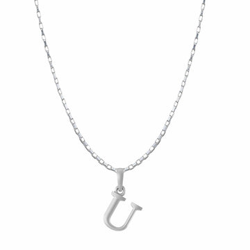 Akshat Sapphire Sterling Silver (92.5% purity) precious Name alphabet chain pendant (Pendnat with Box chain- 22 Inches) pure silver designer alphabet chain locket