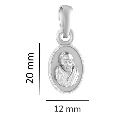 AKSHAT SAPPHIRE Sterling Silver (Silver with 92.5% purity) God Shree Sai Baba chain Pendant (Pendant with Curb Chain-22 inches) for Men & Women Pure Sterling Silver Lord Sai Baba chain Locket For Good Wealth & Health