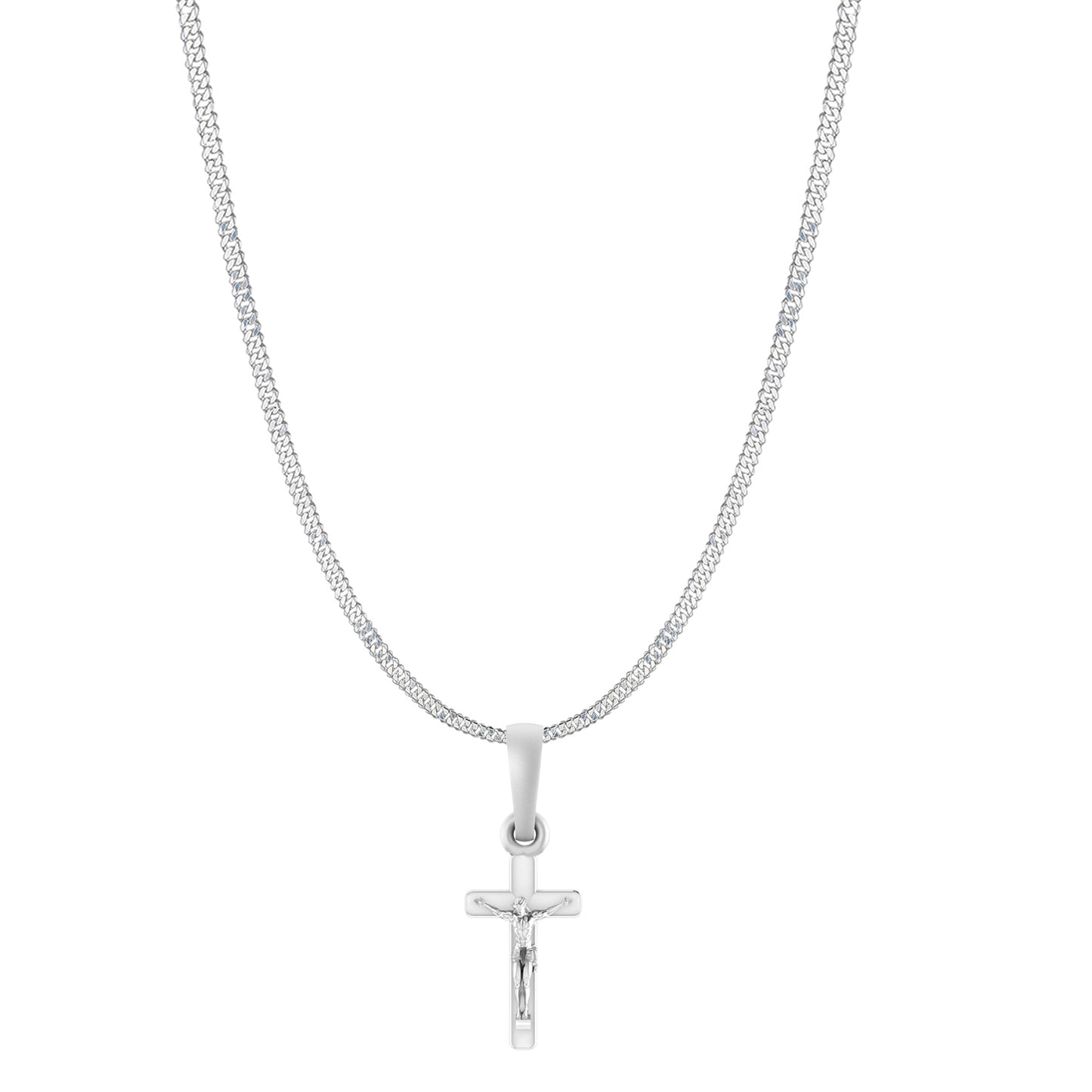 God Jesus Chain Pendant (Pendant with Curb Chain-22 inches) for Men & Women Pure Silver Lord Isa masih Chain Locket for Good Health & Wealth