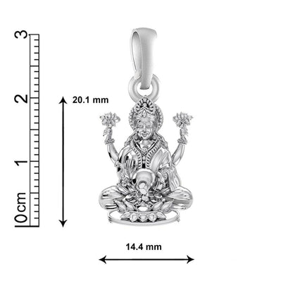 Akshat Sapphire Sterling Silver (92.5% purity) Goddess Laxmi Ji Chain Pendant (Pendant with Curb Chain-22 inches) for Men & Women Pure Silver Lord Laxmi Ji Chain Locket for Health & Wealth