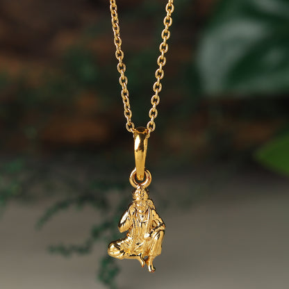 22KT Gold Plated Sterling Silver (92.5% Purity) Pure Silver God Shree Sai Baba chain Pendant (Locket with Curb Chain-22 inches) for Men & Women