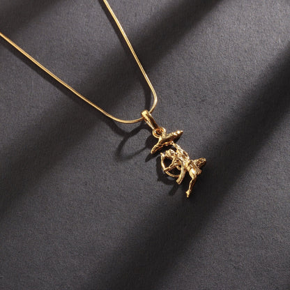 22KT Gold Plated God Hanuman/Bajrang Bali Chain Pendant (Locket with Curb Chain- 22 inches) for Men & Women