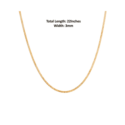 22KT Gold Plated Sterling Silver (92.5% Purity) Pure Silver Vishnu ji chain pendant (Locket with Curb Chain-22 inches) for Men and women