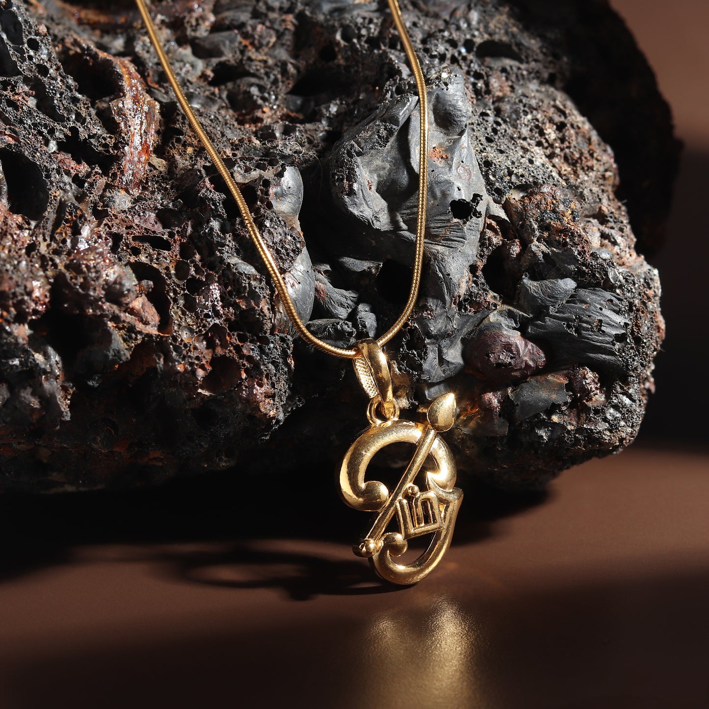 22KT Gold Plated Sterling Silver (92.5% Purity) Pure Silver Spiritual OM Chain Pendant (Locket with Curb Chain-22 inches) for Men & Women