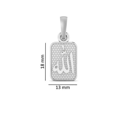 Religious God Allah Barkat Chain Pendant (Pendant with Curb Chain-22 inches) for Men and women Pure Silver spiritual Islamic Muslim Allah Barkat Kareem symbol Chain Locket for Good Luck, Health & Wealth
