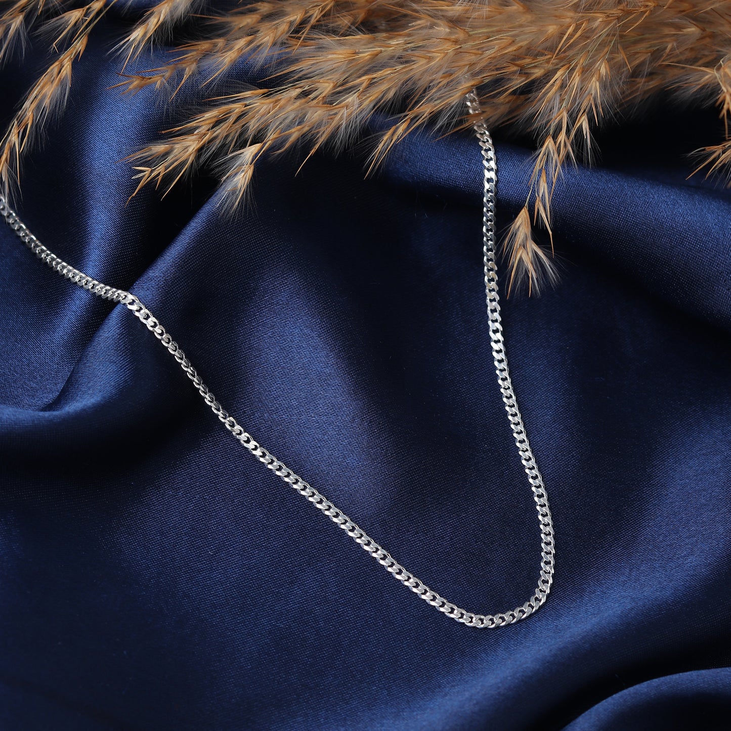 Akshat Sapphire Sterling Silver (92.5% purity) ambitious and Stylish divine Mermaid Chain Pendant  (Pendant with Curb Chain-22 inches) for Men & Women Pure Silver Fashionable and gorgeous Mermaid Chain Locket for Happiness and joy
