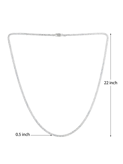 Sterling Silver (92.5% Purity) Pure Silver Stylish and Fashionable Cute Cat Chain Pendant (Locket with Curb Chain-22 inches) for Men & Women
