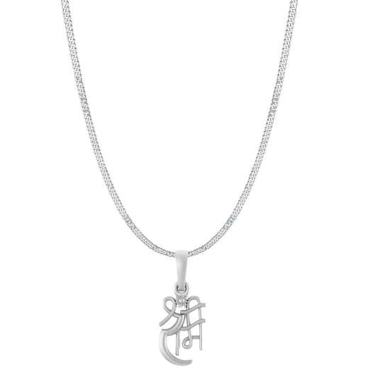Akshat Sapphire Sterling Silver (92.5% purity) God Ram Ji chain Pendant (Pendant with Curb Chain-22 inches) for Men & Women Pure Silver Bhagwan Shri Ram Locket for Good Health & Wealth