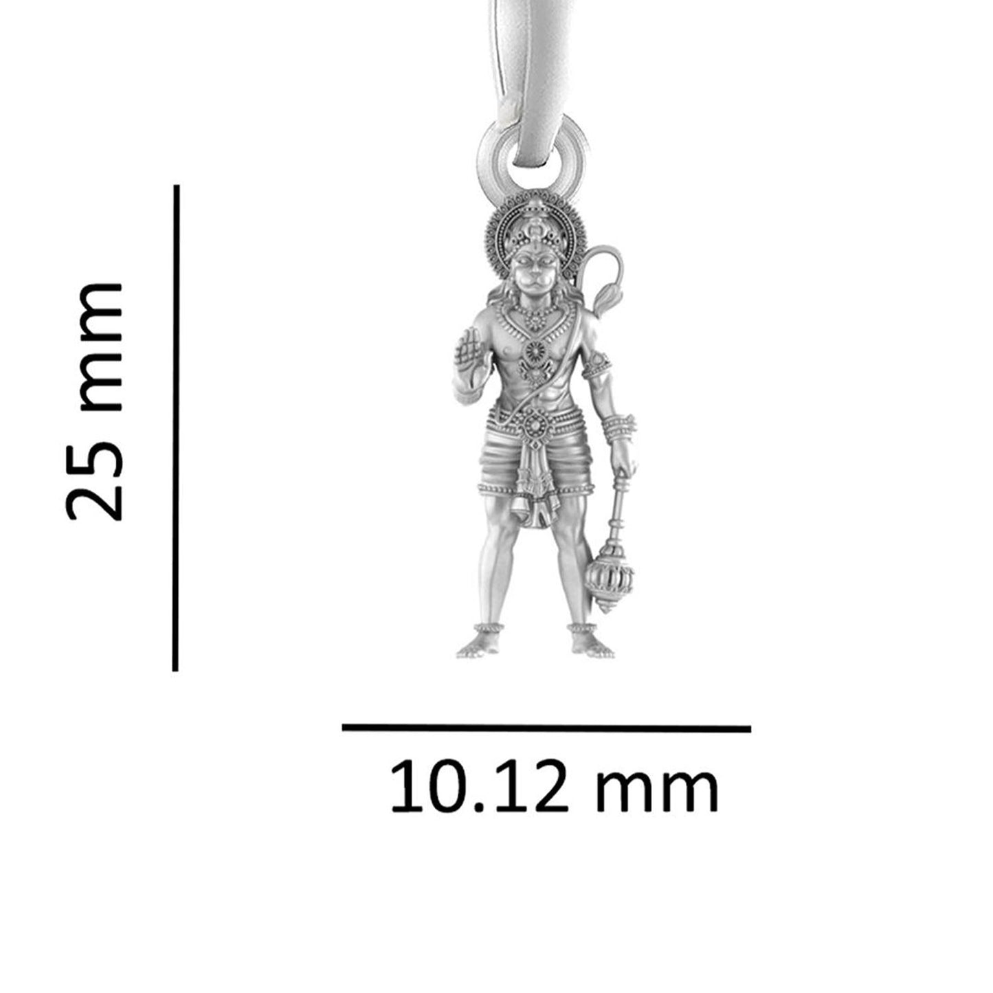 God Hanuman Chain Pendant (Pendant with Curb Chain- 22 inches) for Men & Women Pure Silver Lord bajrang bali Chain Locket for Good Health & Wealth