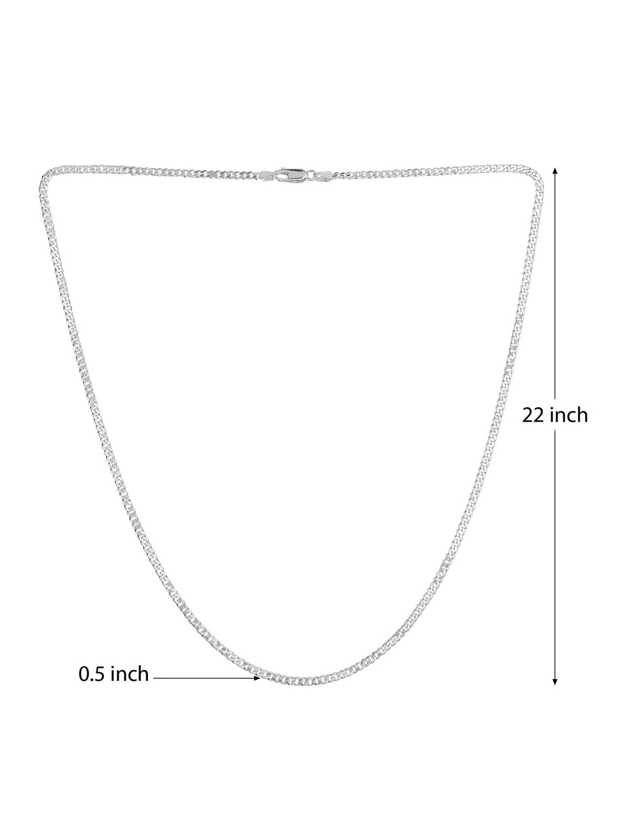 Sterling Silver 92.5 Snake Chain Pendant with Curb Chain 22 Inches for Men by Akshat Sapphire MPSC7357