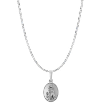 God Kartikeya Pure Silver 92.5% purity Chain pendant by Akshat Sapphire Murugan Pendant (Pendant with Curb Chain-22 inches)
