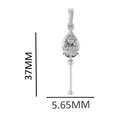 Sterling Silver 92.5 Karikeya Vel Pandel Chain Pendant with Curb Chain 22 Inches for Men by Akshat Sapphire MPSC7374