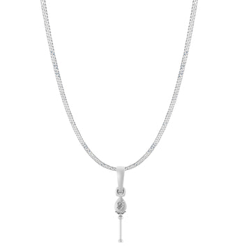 God Kartikeya Pure Silver 92.5% purity Chain pendant by Akshat Sapphire Murugan Pendant (Pendant with Curb Chain-22 inches)
