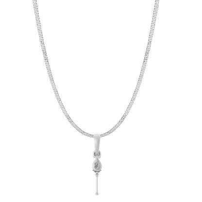God Kartikeya Pure Silver 92.5% purity Chain pendant by Murugan Pendant (Pendant with Curb Chain-22 inches)