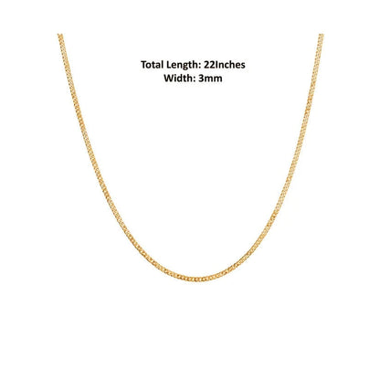 22KT Gold Plated Sterling Silver (92.5% Purity) Pure Silver God Ganesha Chain Pendant (Locket with Curb Chain-22 inches) for Men & Women