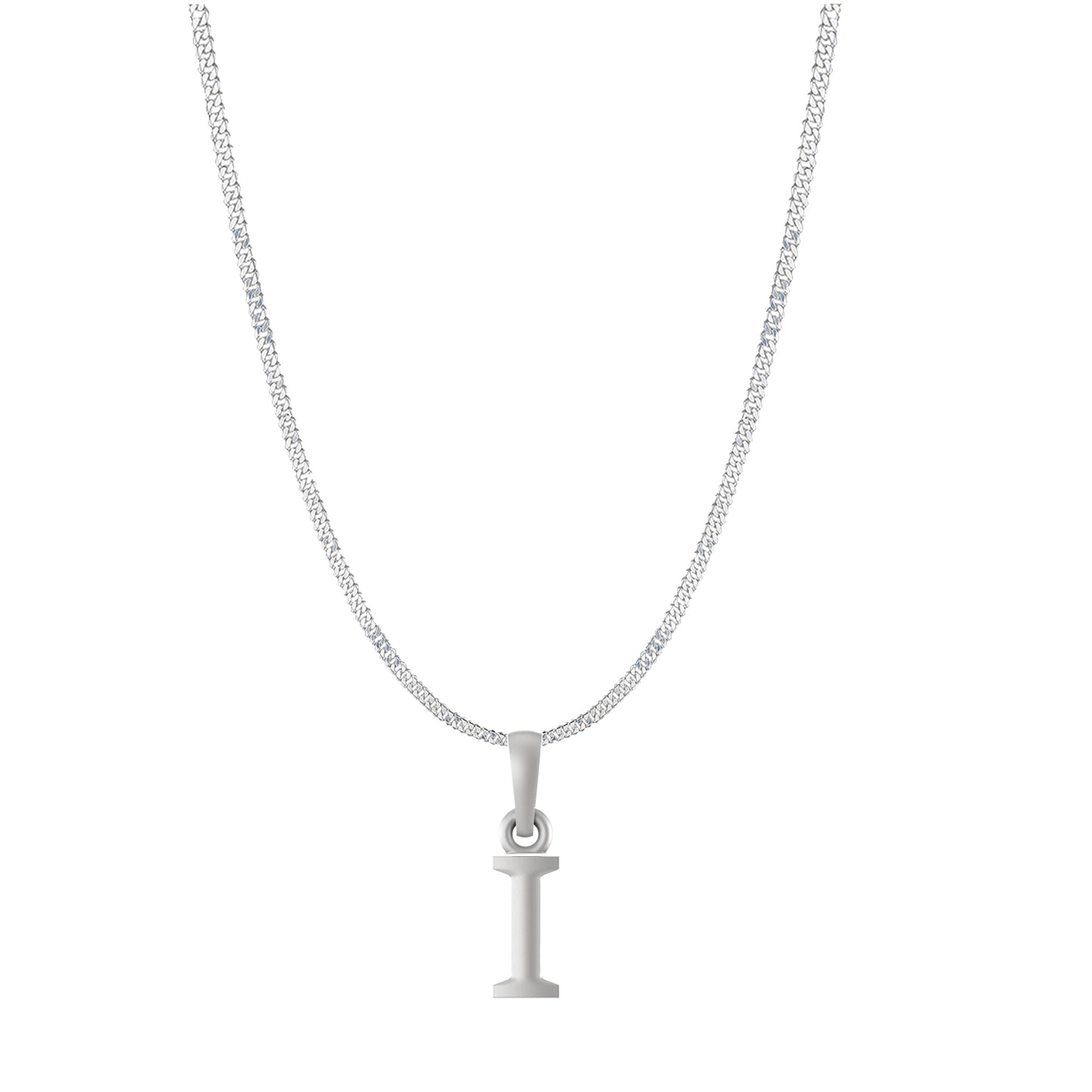 Akshat Sapphire Sterling Silver (92.5% purity) precious Name alphabet chain pendant (Pendnat with Curb chain- 22 Inches) pure silver designer alphabet chain locket