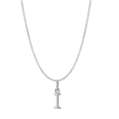 Akshat Sapphire Sterling Silver (92.5% purity) precious Name alphabet chain pendant (Pendnat with Curb chain- 22 Inches) pure silver designer alphabet chain locket
