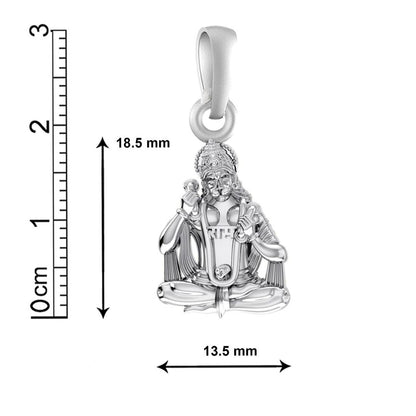 God Hanuman Chain Pendant (Pendant with Figaro Chain- 22 inches) for Men & Women Pure Silver Lord bajrang bali Chain Locket for Good Health & Wealth