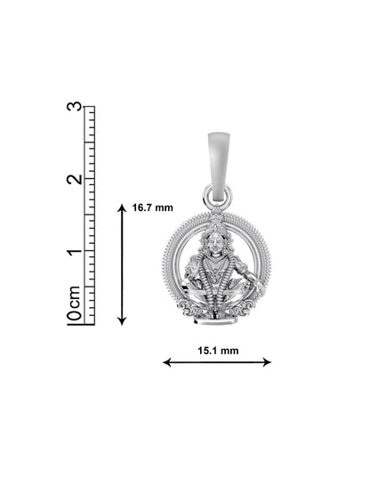 Akshat Sapphire Sterling Silver (92.5% purity) God Ayyappa Chain Pendant (Pendant with Figaro Chain-22 inches) for Men & Women Pure Silver Lord Ayyappa Chain Locket