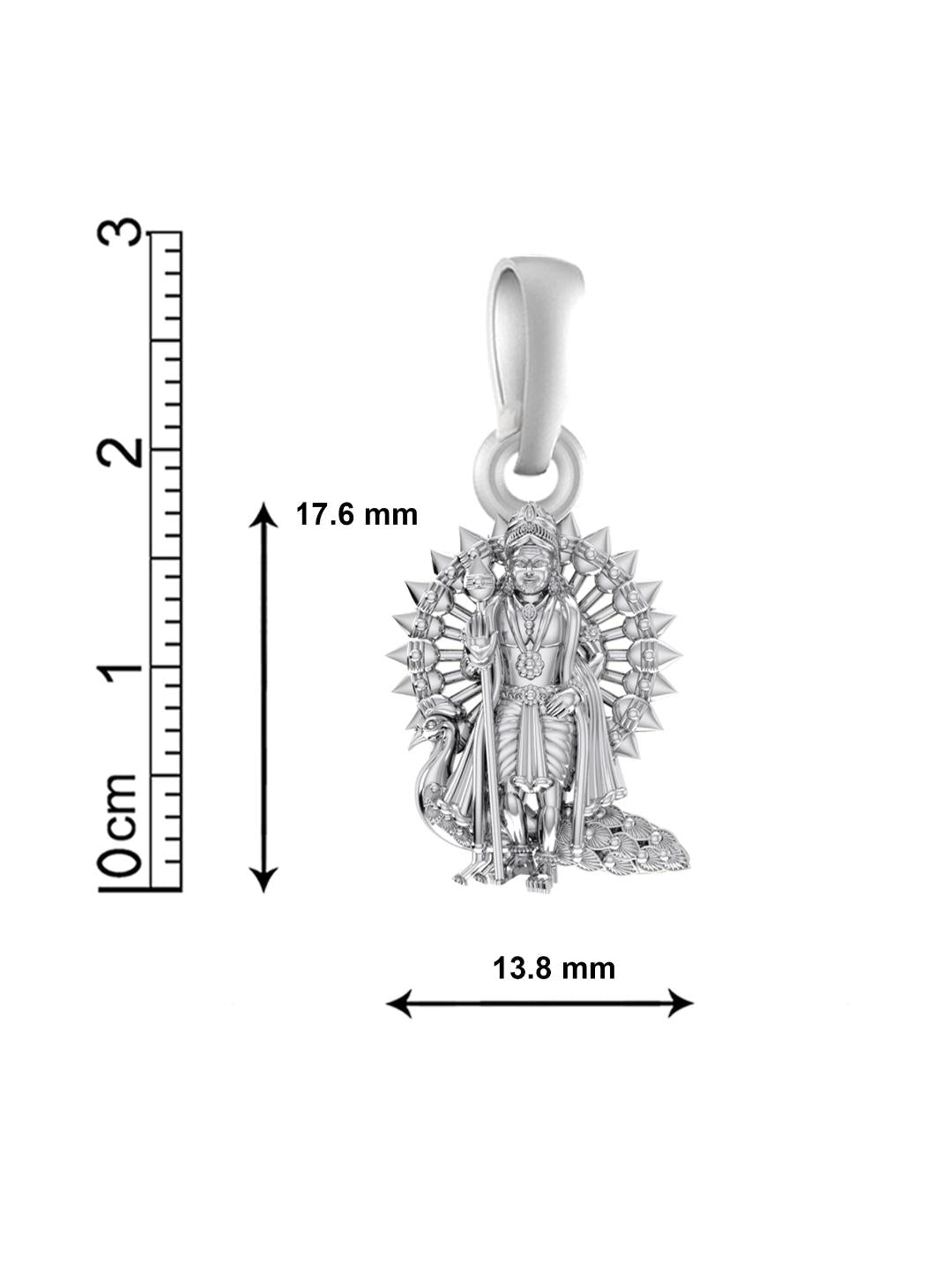 Akshat Sapphire Sterling Silver (92.5% purity) God Kartikeya Chain Pendant (Pendant with Figaro Chain-22 inches) for Men & Women Pure Silver Lord Kartikeya Chain Locket for Good Health & Wealth