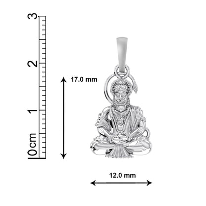 God Hanuman Chain Pendant (Pendant with Figaro Chain- 22 inches) for Men & Women Pure Silver Lord bajrang bali Chain Locket for Good Health & Wealth