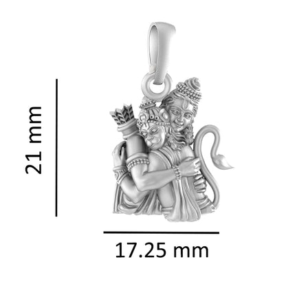 God Hanuman Chain Pendant (Pendant with Figaro Chain- 22 inches) for Men & Women Pure Silver Lord bajrang bali Chain Locket for Good Health & Wealth