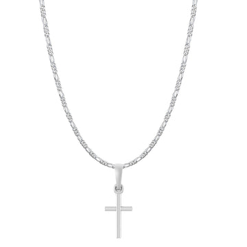 God Jesus Chain Pendant (Pendant with Figaro Chain-22 inches) for Men & Women Pure Silver Lord Isa masih Chain Locket for Good Health & Wealth