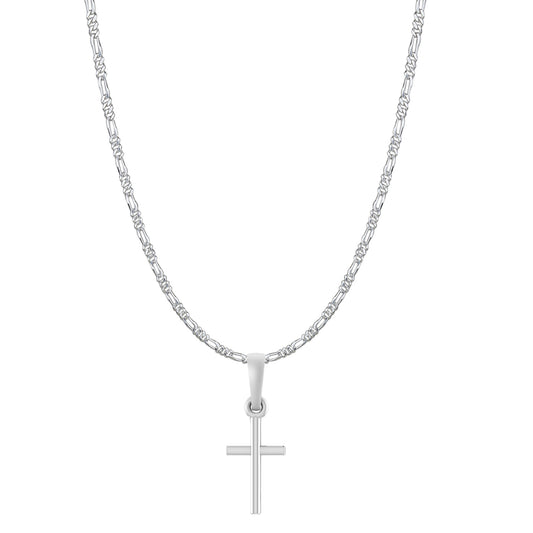 God Jesus Chain Pendant (Pendant with Figaro Chain-22 inches) for Men & Women Pure Silver Lord Isa masih Chain Locket for Good Health & Wealth