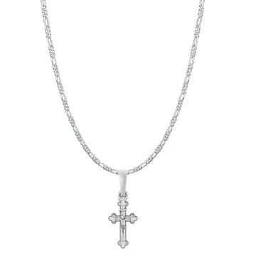 God Jesus Chain Pendant (Pendant with Figaro Chain-22 inches) for Men & Women Pure Silver Lord Isa masih Chain Locket for Good Health & Wealth