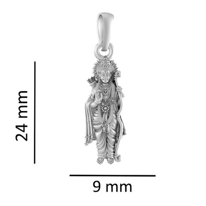 Akshat Sapphire Sterling Silver (92.5% purity) God Ram Ji chain Pendant (Pendant with Figaro Chain-22 inches) for Men & Women Pure Silver Bhagwan Shri Ram Locket for Good Health & Wealth