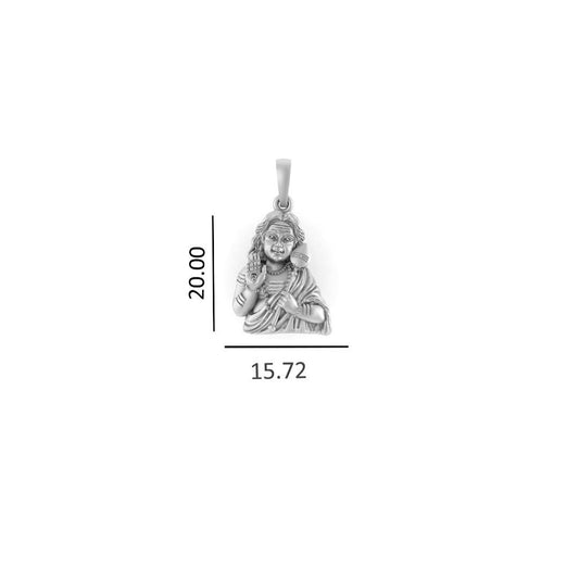 God Kartikeya Pure Silver 92.5% purity Chain pendant by Akshat Sapphire Murugan Pendant (Pendant with Figaro Chain-22 inches)