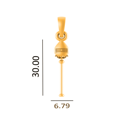 22CT Gold Plated Sterling Silver 92.5% Purity Vel pandel Pendant with Figaro Chain 22 Inches for Men by Akshat Sapphire MPSF7359_Gold