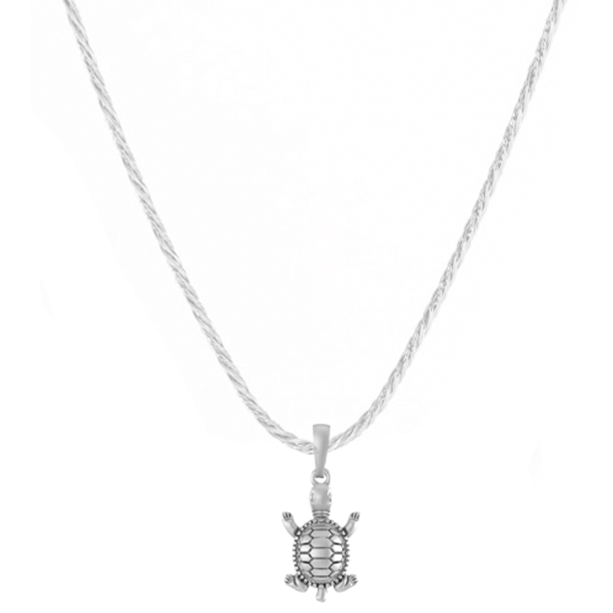 Akshat Sapphire Sterling Silver (92.5% purity) Prosperity and Piece Symbolic Tortoise Chain Pendant (Pendant with Rope Chain-22 inches) for Men & Women Pure Silver Turtle Chain Locket for Piece and prosperity