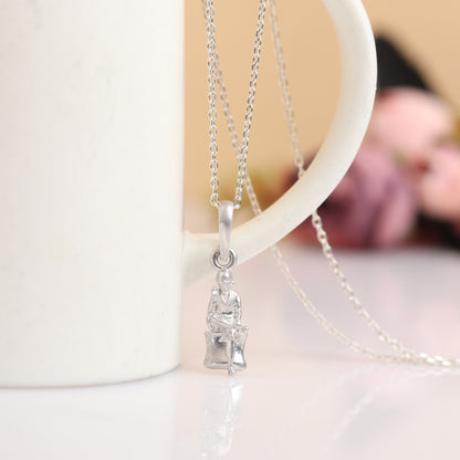 AKSHAT SAPPHIRE Sterling Silver (Silver with 92.5% purity) God Shree Sai Baba chain Pendant (Pendant with Rope Chain-22 inches) for Men & Women Pure Sterling Silver Lord Sai Baba chain Locket For Good Wealth & Health