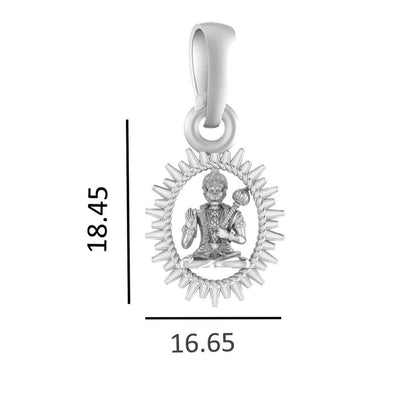 God Hanuman Chain Pendant (Pendant with Rope Chain- 22 inches) for Men & Women Pure Silver Lord bajrang bali Chain Locket for Good Health & Wealth