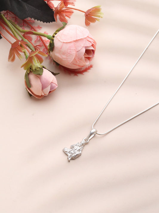 AKSHAT SAPPHIRE Sterling Silver (Silver with 92.5% purity) God Shree Sai Baba chain Pendant (Pendant with Rope Chain-22 inches) for Men & Women Pure Sterling Silver Lord Sai Baba chain Locket For Good Wealth & Health