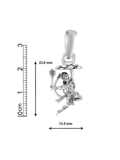 God Hanuman Chain Pendant (Pendant with Rope Chain- 22 inches) for Men & Women Pure Silver Lord bajrang bali Chain Locket for Good Health & Wealth