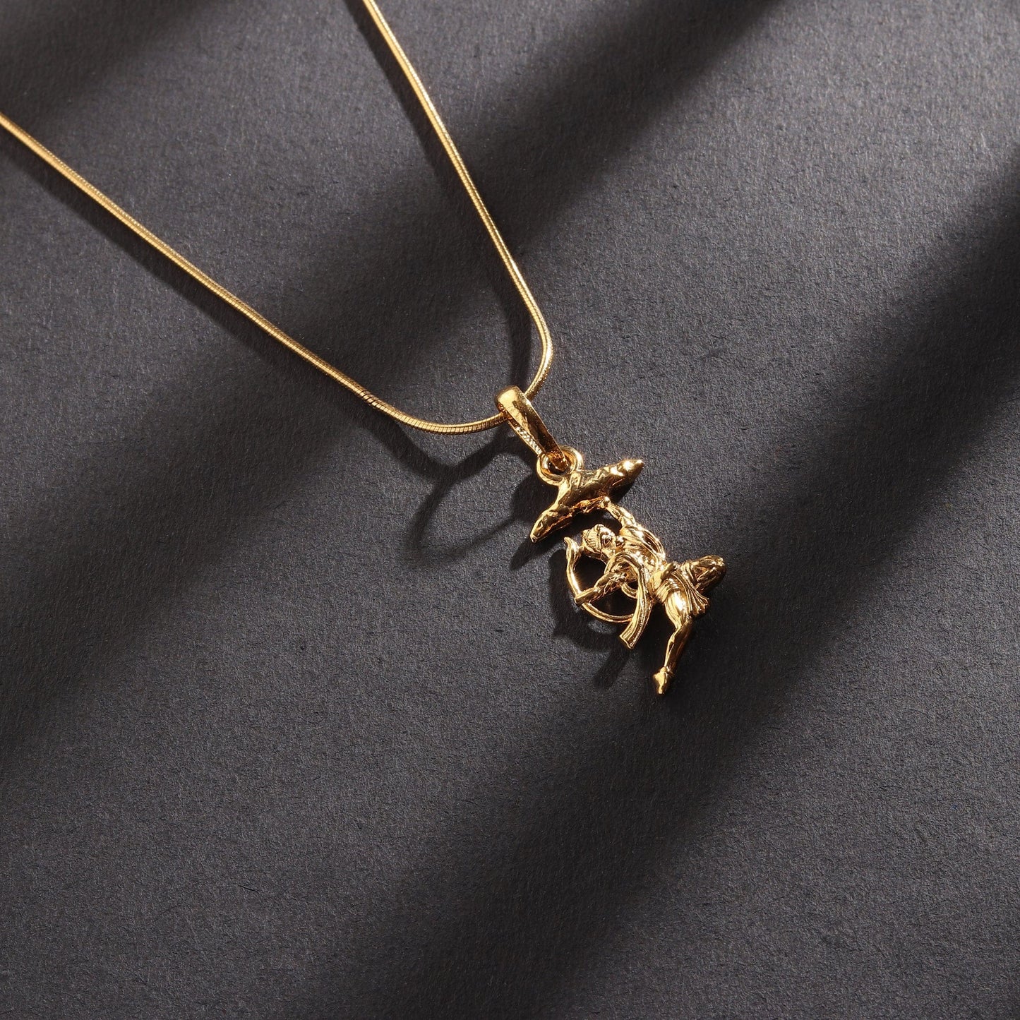 22KT Gold Plated Sterling Silver (92.5% Purity) Pure Silver God Hanuman Chain Pendant (Locket with Rope Chain- 22 inches) for Men & Women