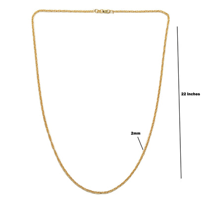 22KT Gold Plated Sterling Silver (92.5% Purity) Pure Silver God Hanuman Chain Pendant (Locket with Rope Chain- 22 inches) for Men & Women