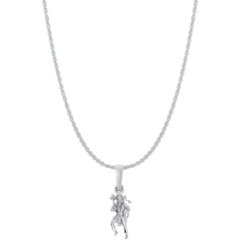 God Hanuman Chain Pendant (Pendant with Rope Chain- 22 inches) for Men & Women Pure Silver Lord bajrang bali Chain Locket for Good Health & Wealth