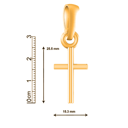 22CT Gold Plated Sterling Silver 92.5% Purity Jesus Cross Pendant with Rope Chain 22 Inches for Men by Akshat Sapphire MPSR7178_Gold