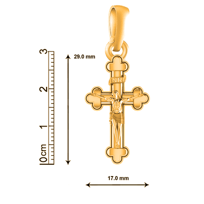 22CT Gold Plated Sterling Silver 92.5% Purity Jesus Cross Pendant with Rope Chain 22 Inches for Men by Akshat Sapphire MPSR7179_Gold