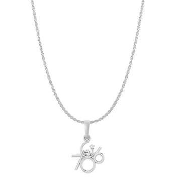 Religious and lucky 786 Chain Pendant (Pendant with Rope Chain-22 inches) for Men and women Pure Silver Muslim spiritual 786 Chain Locket for Good Luck, Health & Wealth
